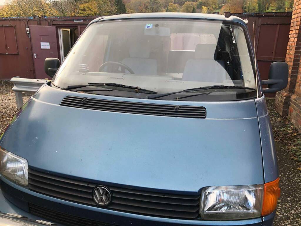 VW T4 full respray before restoration showing flat paint and weathered bonnet surface
