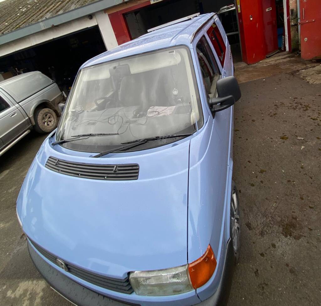 VW T4 full respray front quarter angle after professional repaint